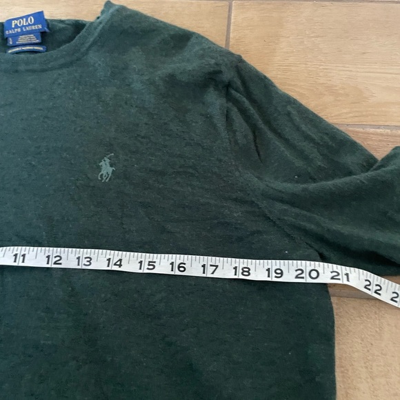 Polo Ralph Lauren Washable Merino Wool V-Neck Sweater in Green Men's Large - Picture 4 of 5